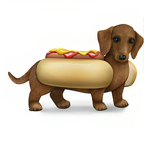 The Hamilton Collection One Hot Dog Bone Appetit Dachshund Collection Paw-fect Treat Handcrafted & Hand Painted Figurine by Blake Jensen 6-inches