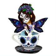 The Hamilton Collection Soothing Astrid Sugar Skull Fairy Day of the Dead Figurine Part of the Tea with The Spirits Series by Jasmine Becket-Griffith 5-Inches #2
