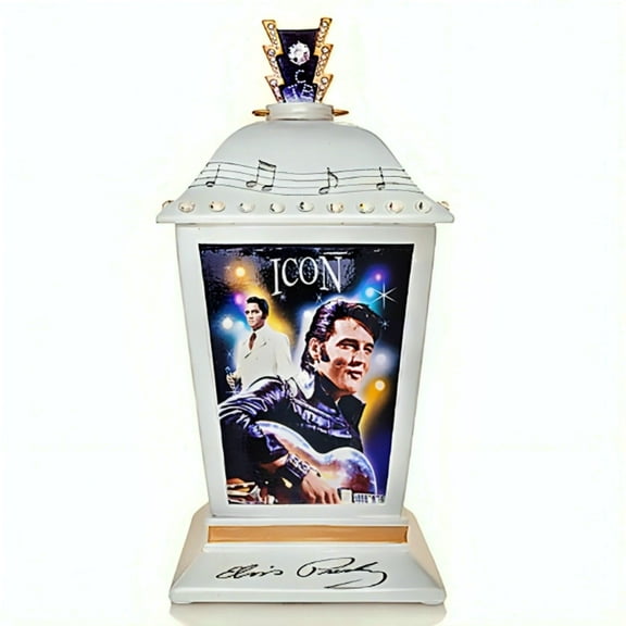 The Hamilton Collection 'The Many Sides of Elvis' Lantern Collection Issue #4 ELVIS: The Icon Lantern Handcrafted Illuminated Tribute with Archival Photographs and Full-Color Imagery 7-inches