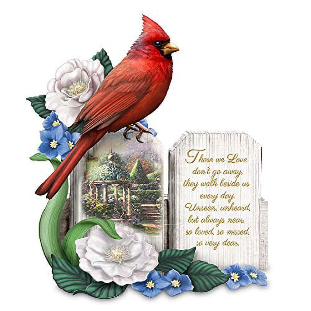 Red Cardinal Floral Resin Memorial Figurine 7"