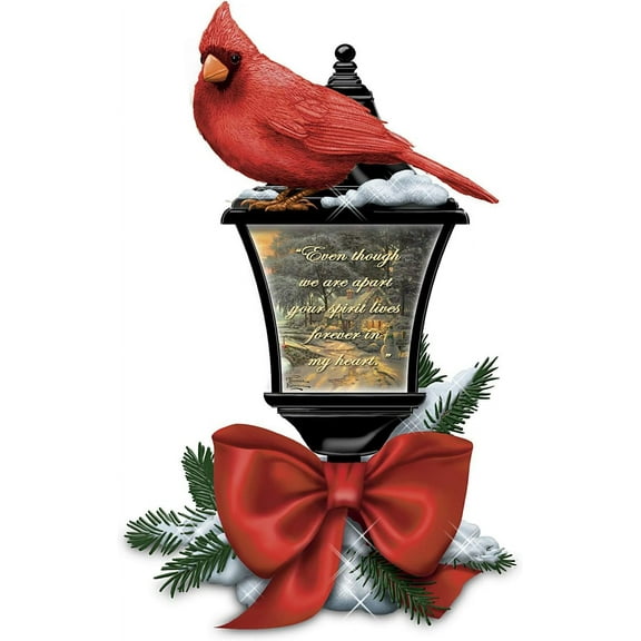 The Hamilton Collection Thomas Kinkade Your Spirit Lives Forever in My Heart Sculpted Cardinal Lantern 9-inches