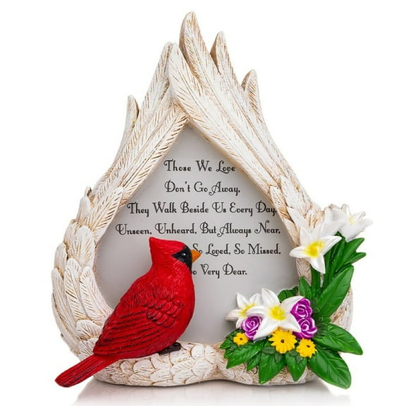 The Hamilton Collection Those We Love Don't Go Away On Angel's Wings Memorial Cardinal Bird Figurine 5"-Inches