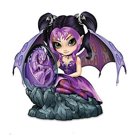 The Hamilton Collection Treasures of the Mystic Dragonlings Figurine Collection Issue #1 Lighted Dragon Egg & Fairy Figurine by Jasmine Becket-Griffith 5-Inches