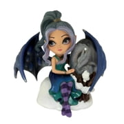 The Hamilton Collection Treasures of the Mystic Dragonlings Figurine Collection Issue #2 Guardian Sapphires Fairy Figurine with Glowing Crystalline Egg Gemstones by Jasmine Becket-Griffith 5-Inches