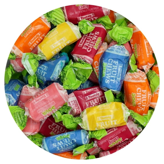 The Hampton Popcorn & Candy Company Sour Tootsie Fruit Chews, 1 lb Bulk Bag, Mini Chewy Sour Candy
