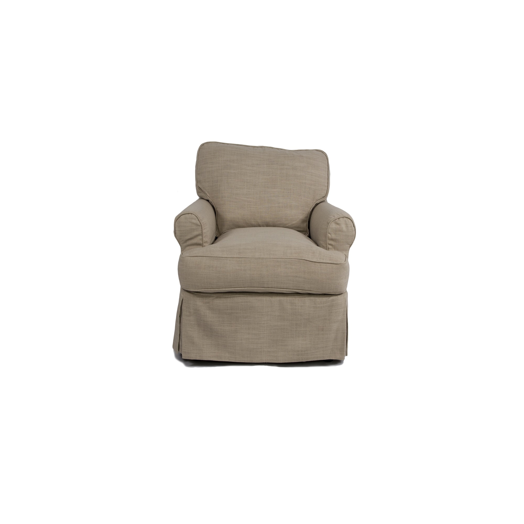 34'' Horizon Slipcovered T-Cushion Chair in Neutral Brown