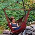 thumbnail image 1 of The Hamptons Collection 48" Burgundy Red Tight Weave Hammock Hanging Caribbean Rope Chair, 1 of 2