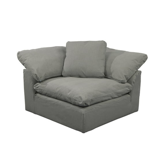 5-Pieces Gray Fabric Modular Arm Chair Square Slipcovers 44"