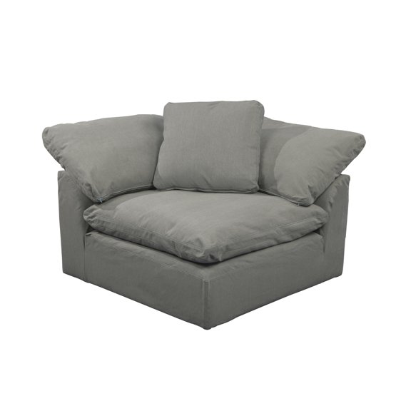 5-Pieces Gray Fabric Modular Arm Chair Square Slipcovers 44"