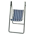 thumbnail image 1 of The Hamptons Collection 64" Blue and White Tropical Palm Striped Swing Chair and Stand Combination, 1 of 2