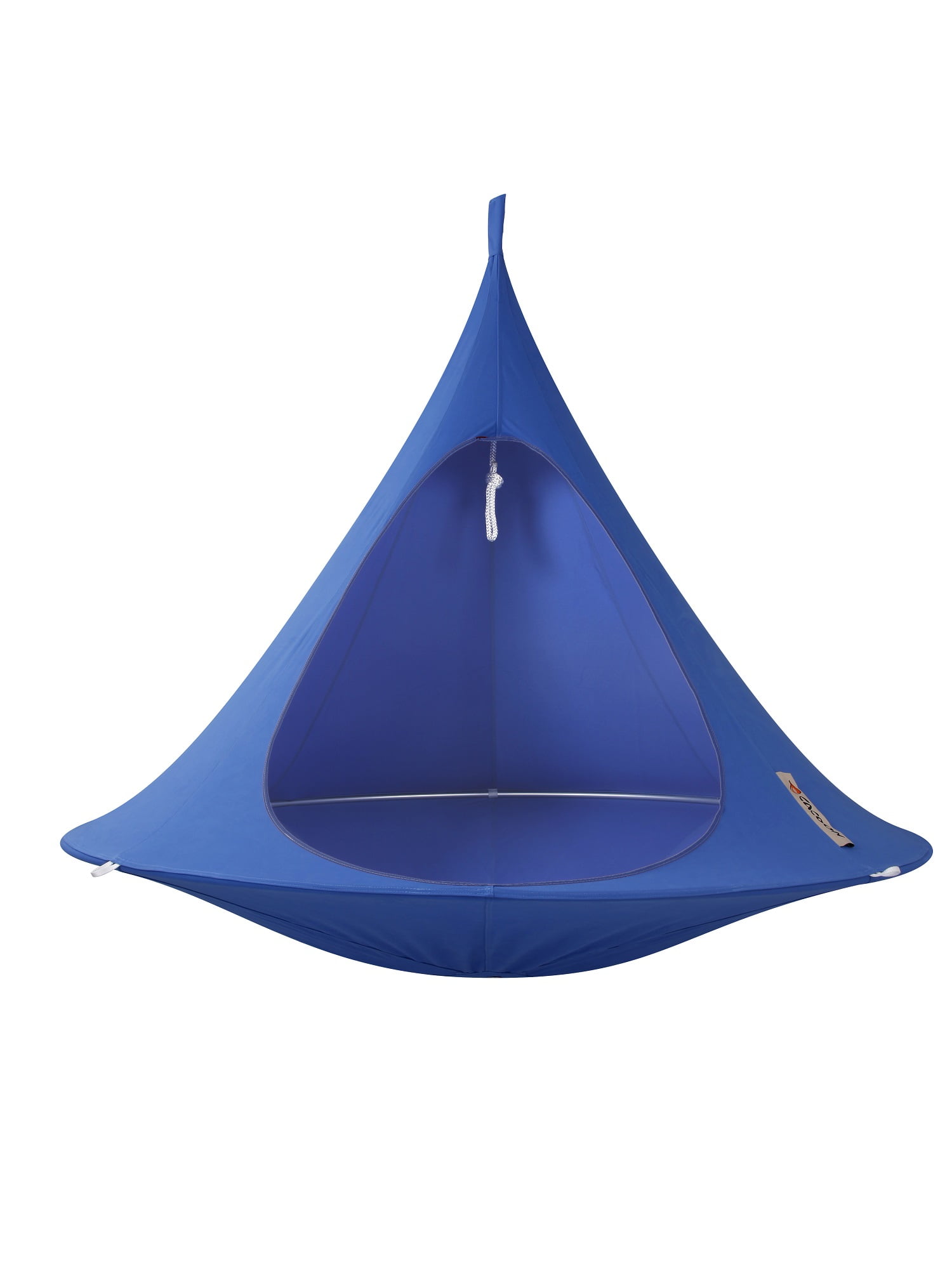 72" Blue Polyester Cotton Two Person Hanging Cacoon Chair