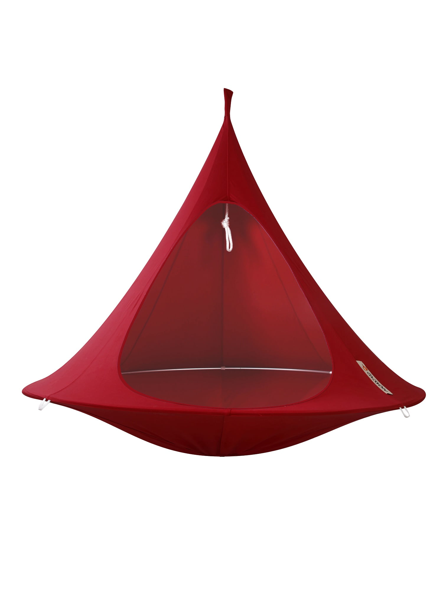 Chili Red Polyester Hanging Hammock Chair with Cushions