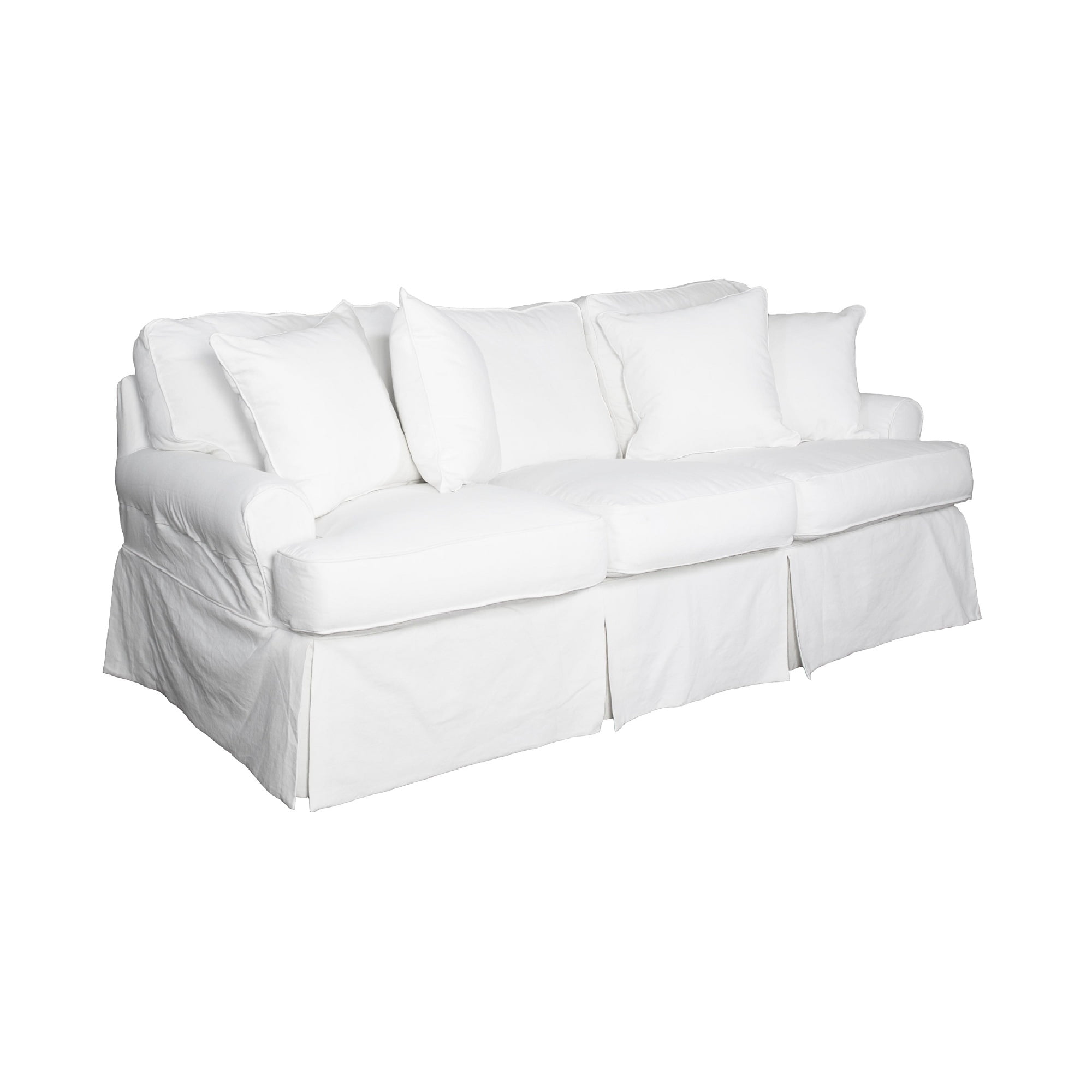 The Hamptons Collection 85” Warm White Tcushion Sofa Cover with Back