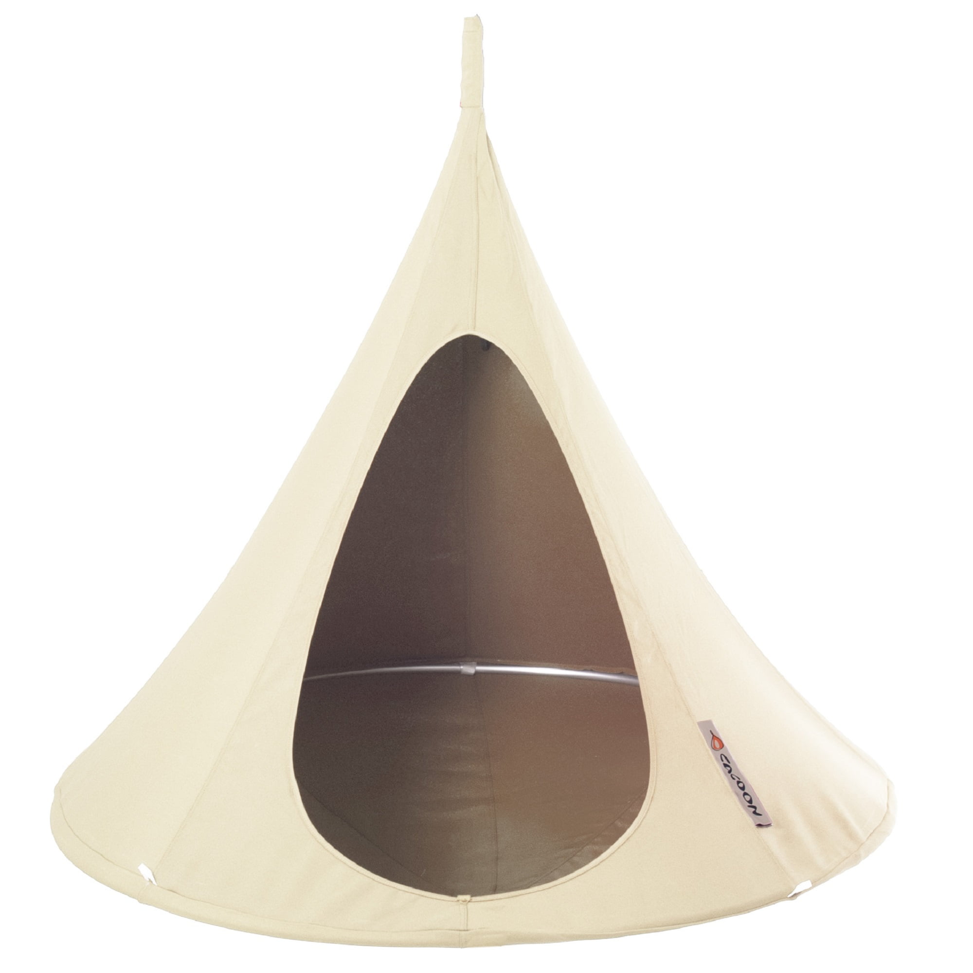 White Polyester Hanging Cacoon Hammock Chair with Aluminum Ring