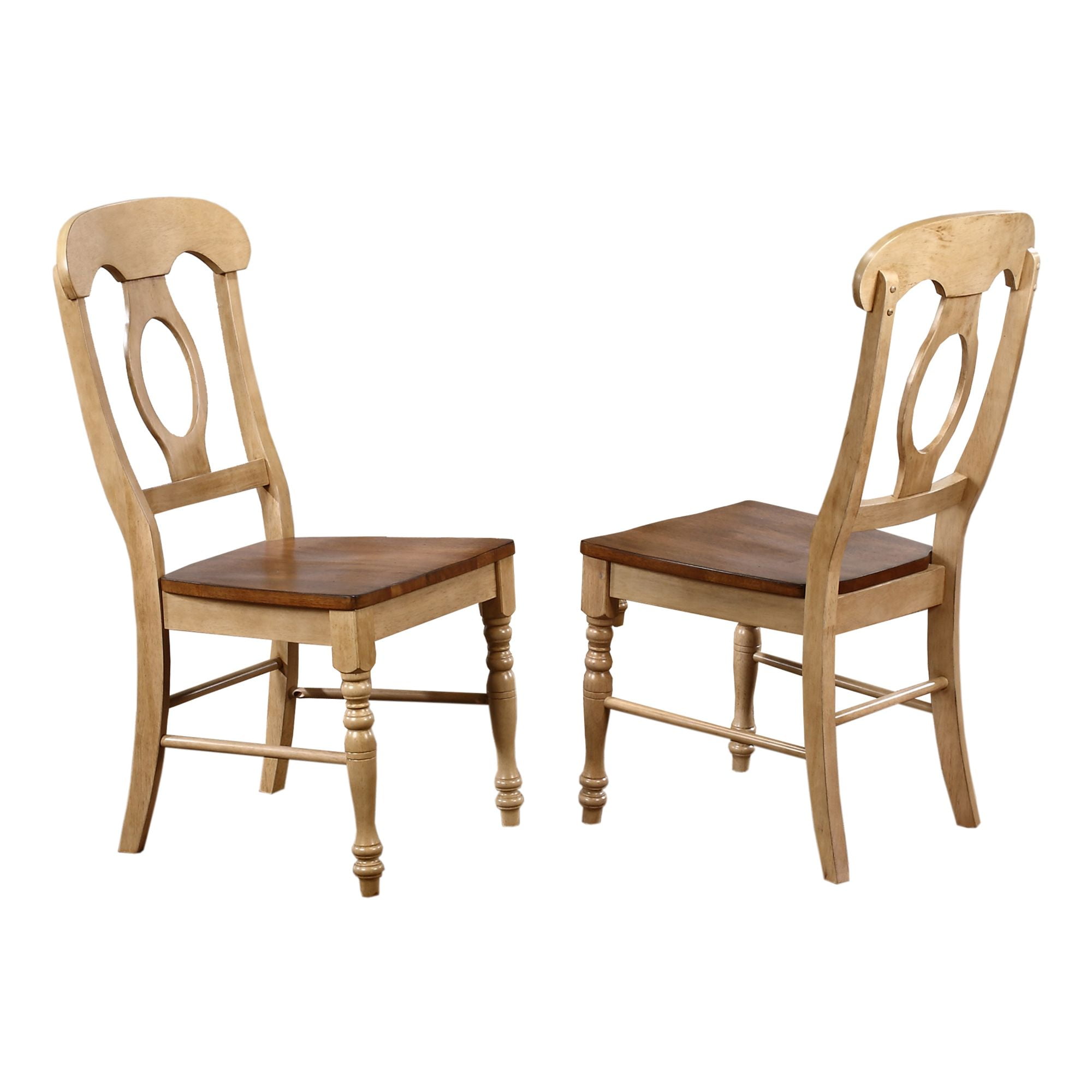 The Hamptons Collection Set of 2 Brown Handcrafted Wooden Dining Chairs 38”