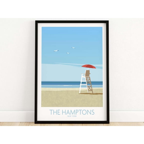 The Hamptons Wall Art New York Travel Poster Print Hamptons Beach Gift Idea