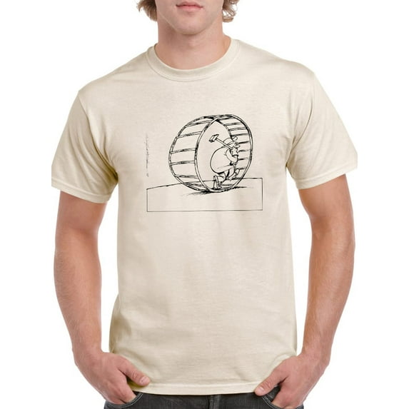 The Hamster Wheel Of Work T-Shirt Men -Wilfred Hildonen Designs, Male 3X-Large