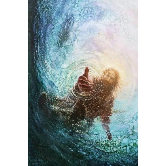 The Hand Of God Painting Jesus Reaching Into Water Poster No Home Decor For Home Decor Living Room Bedroom Office