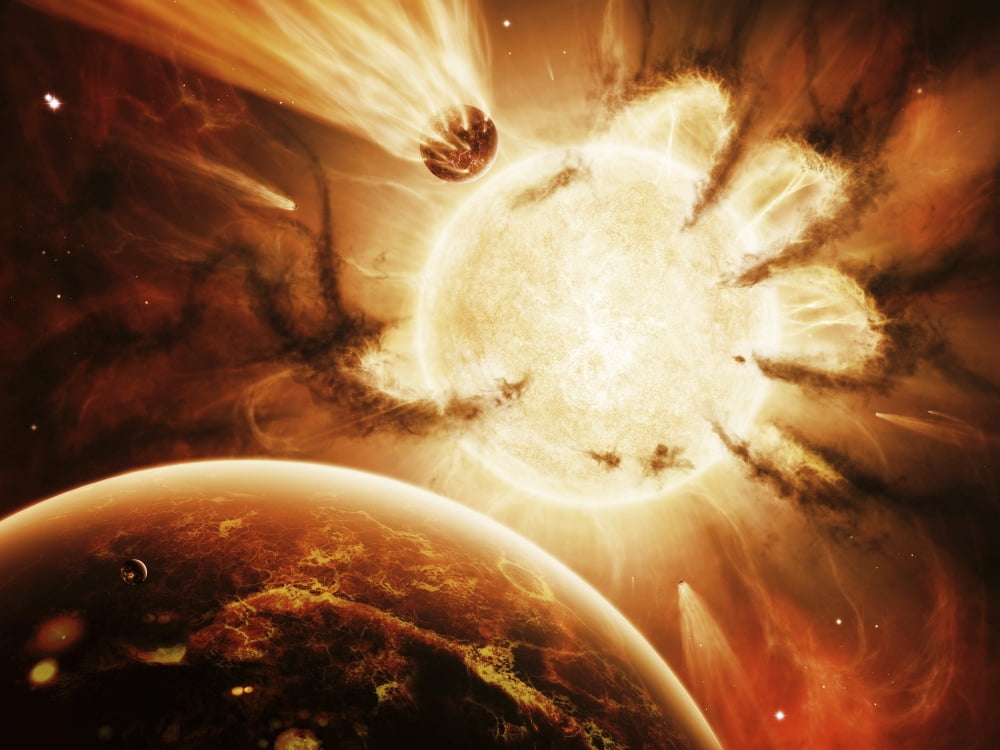 The Hand of Destiny Nebula is devouring the star Abigor Canvas Art - Brian ChristensenStocktrek Images (33 x 25)