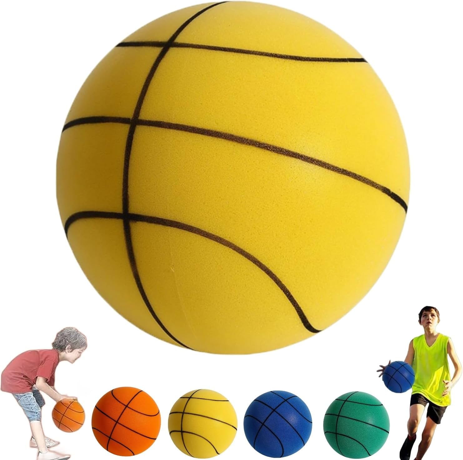 Ameiqa Silent Basketball, Silent Basketball Dribbling Indoor Foam  Basketball, Indoor Training Ball, Easy to Grip Quiet Ball for Various  Indoor