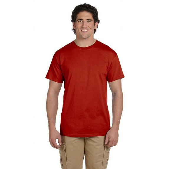 The Hanes 52 oz, 50/50 EcoSmart T-Shirt - DEEP RED - S