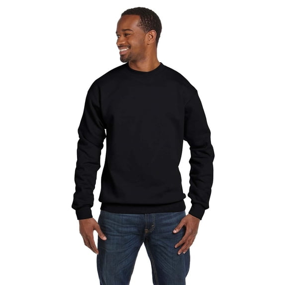The Hanes 78 oz EcoSmart 50/50 Fleece Crew - BLACK - L