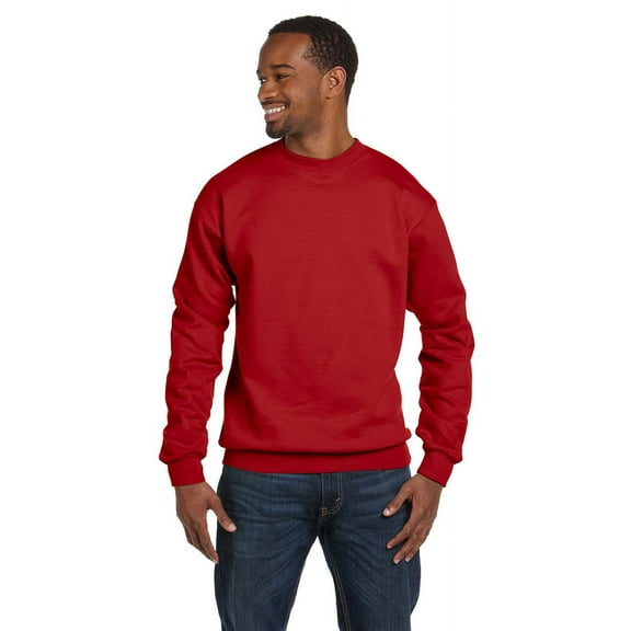 The Hanes 78 oz EcoSmart 50/50 Fleece Crew - DEEP RED - 2XL