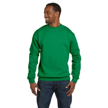 The Hanes 78 oz EcoSmart 50/50 Fleece Crew - KELLY GREEN - L