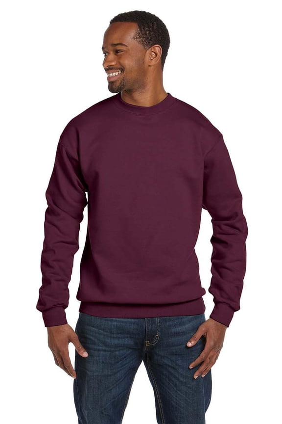 The Hanes 78 oz EcoSmart 50/50 Fleece Crew - MAROON - 2XL