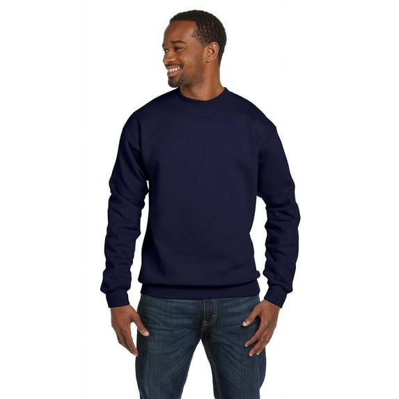 The Hanes 78 oz EcoSmart 50/50 Fleece Crew - NAVY - XL