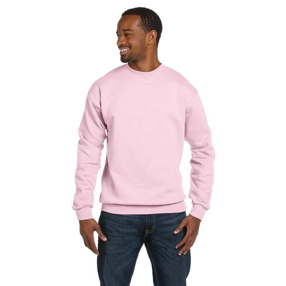 The Hanes 78 oz EcoSmart 50/50 Fleece Crew - PALE PINK - S