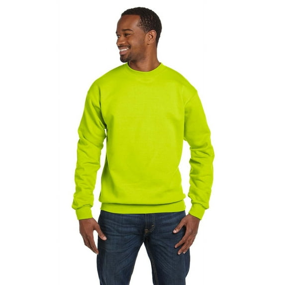 The Hanes 78 oz EcoSmart 50/50 Fleece Crew - SAFETY GREEN - 2XL
