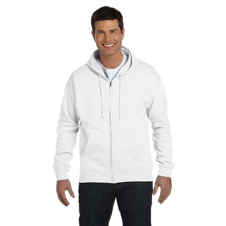 The Hanes 78 oz EcoSmart 50/50 Full-Zip Hood - WHITE - 3XL
