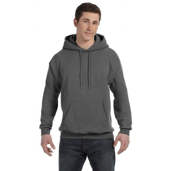 The Hanes 78 oz EcoSmart 50/50 Pullover Hood - SMOKE GRAY - S