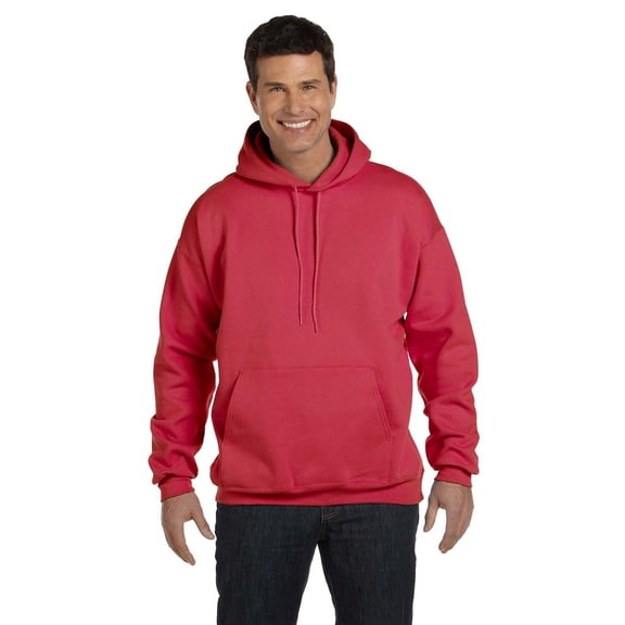 The Hanes 97 oz Ultimate Cotton 90/10 Pullover Hood - DEEP RED - L