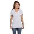 thumbnail image 1 of The Hanes Ladies 45 oz, 100% Ringspun Cotton nano-T V-Neck T-Shirt - ASH - S, 1 of 2