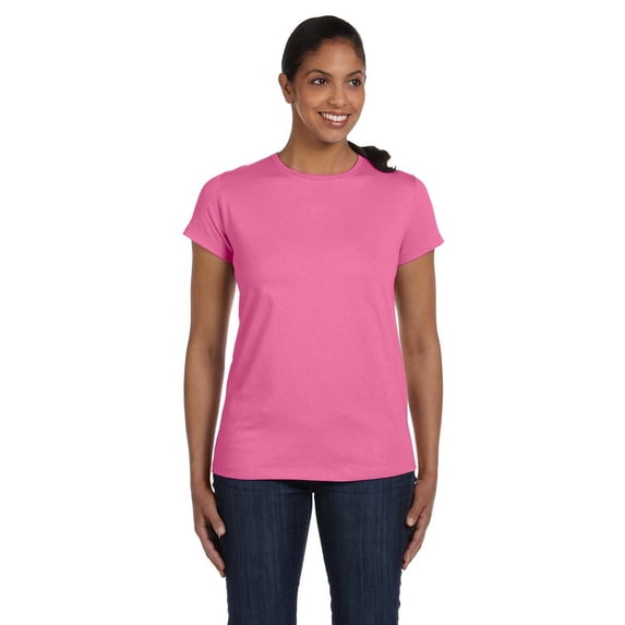 The Hanes Ladies 61 oz Tagless T-Shirt - PINK - S