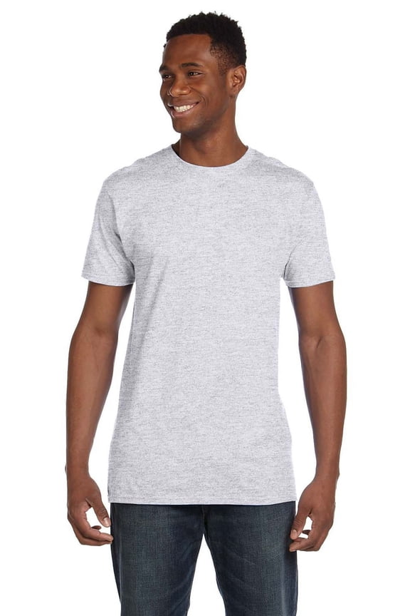 The Hanes Mens 45 oz, 100% Ringspun Cotton nano-T T-Shirt - ASH - L