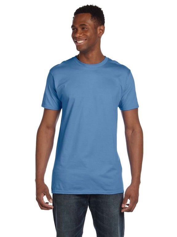 The Hanes Mens 45 oz, 100% Ringspun Cotton nano-T T-Shirt - CAROLINA BLUE - M