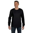 thumbnail image 1 of The Hanes Mens 61 oz Tagless Long Sleeve Pocket T-Shirt - BLACK - L, 1 of 2
