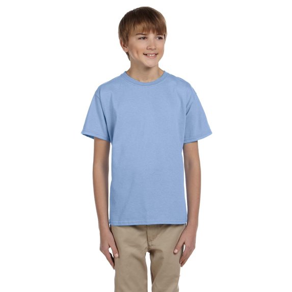The Hanes Youth 52 oz, 50/50 EcoSmart T-Shirt - LIGHT BLUE - L