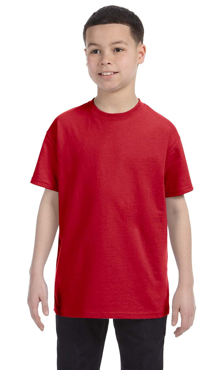 Red Tag Less The Hanes Youth 61 oz Tagless T-Shirt DEEP RED XS - Walmart Business ...