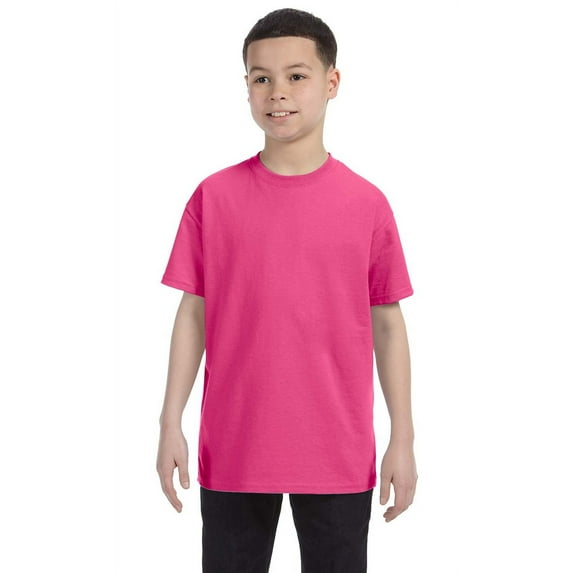 The Hanes Youth 61 oz Tagless T-Shirt - WOW PINK - S
