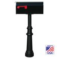 thumbnail image 1 of QualArc HPST1-US-800-E1 6 in. The Hanford SINGLE Mailbox Post System - Black, 1 of 1