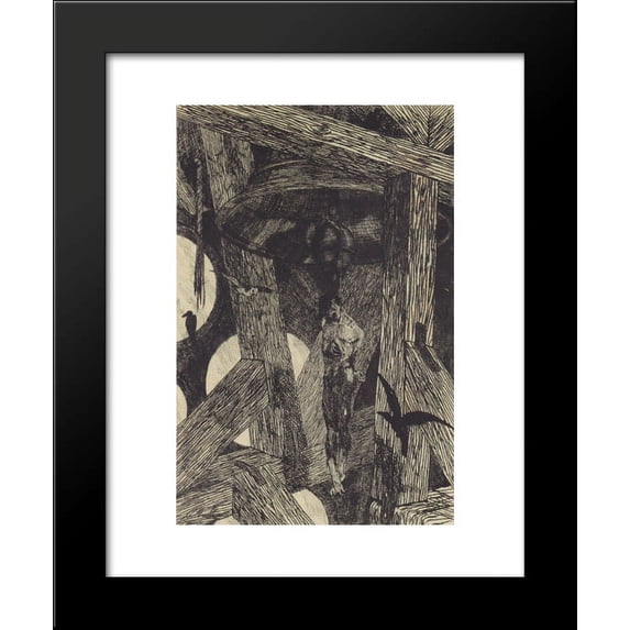 The Hanged Man at the Bell Illustration for The Legend of Thyl Ulenspiegel and Lamme Goedzak by Charles de Coster 20x24 Framed Art Print by Felicien Rops