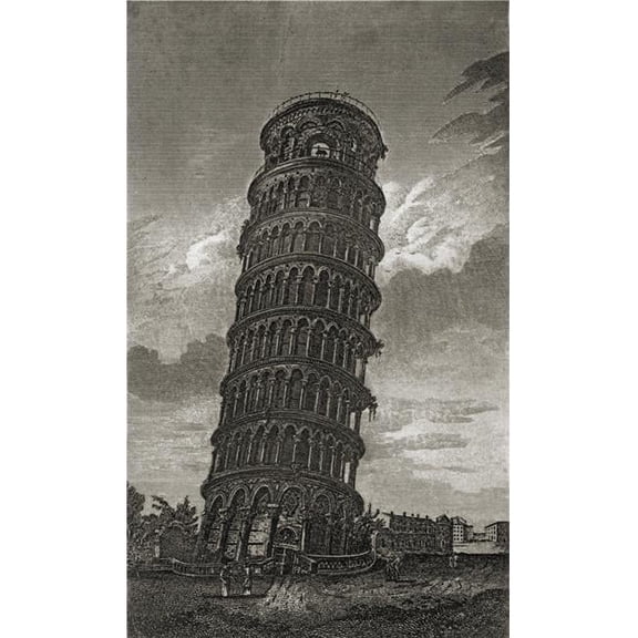The Hanging Tower of Pisa In Tuscany. Engraved by W. Deeble From The Book Poster Print, Large - 22 x 38