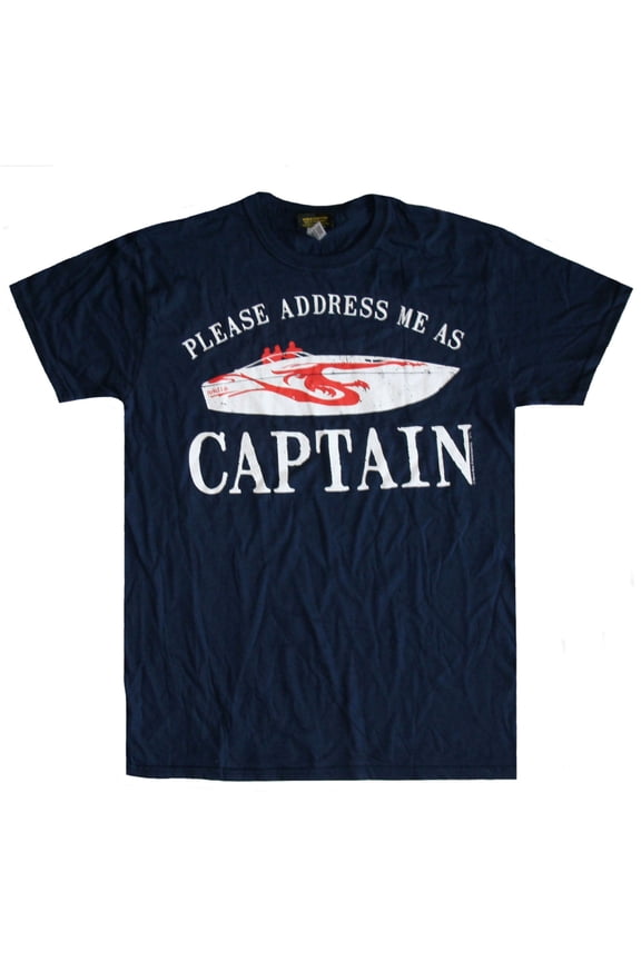 The Hangover Please Address Me As Captain Men's Navy Blue T-Shirt (Large)