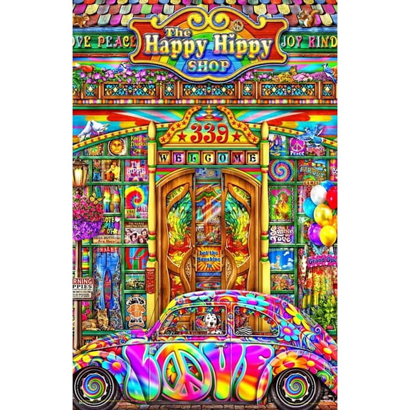 The Happy Hippy Shop by Michael Fishel Mini Poster 11" x 17"