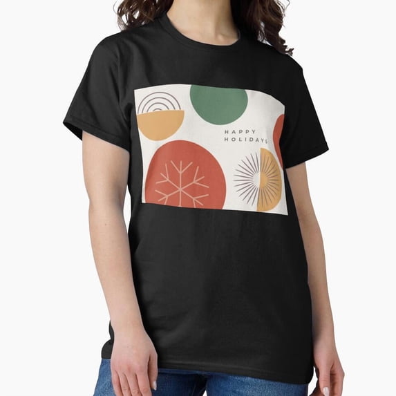 The Happy Holidays, Simple Minimalist Christmas Themed Art Design - Great Gift Idea G29653 Unisex T-Shirt, Up to Size 5XL