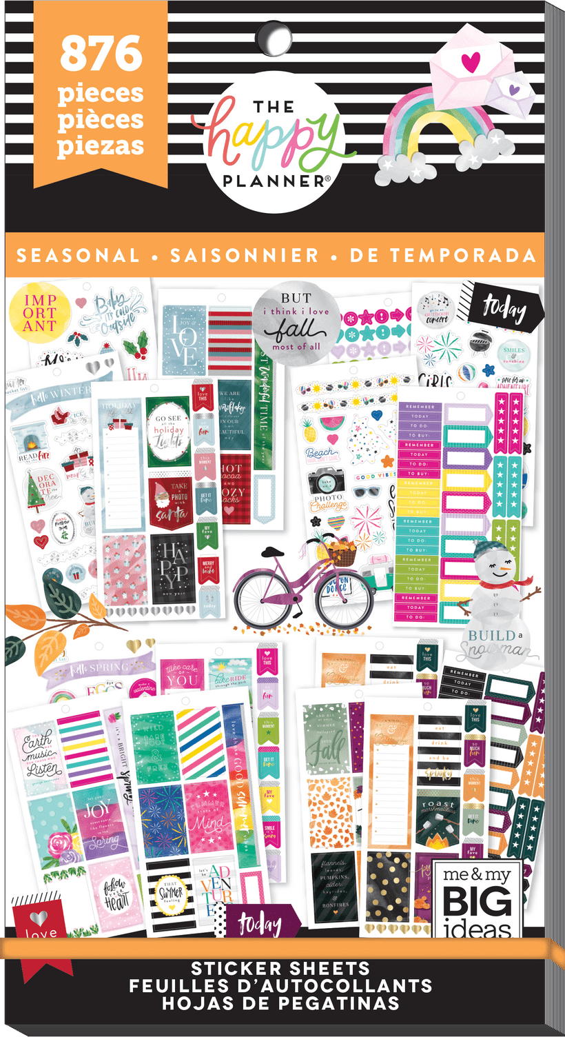 The Happy Planner, 30 Sheet Sticker Value Pack, Matte Paper Stickers, 4